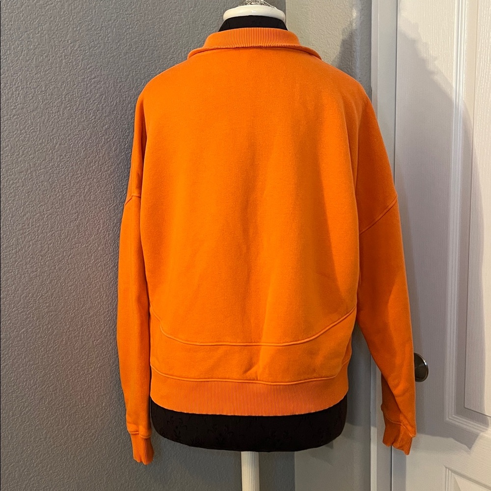 Outdoor Voices Nimbus 1/4 Zip Sweatshirt Orange Half-Zip Women's Hoodie Medium - Picture 4 of 9